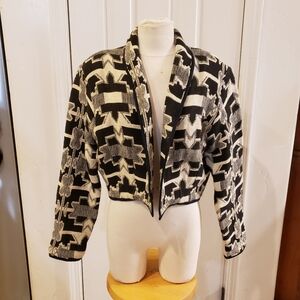 VTG jacket New Identity tapestry boho western cropped 90's